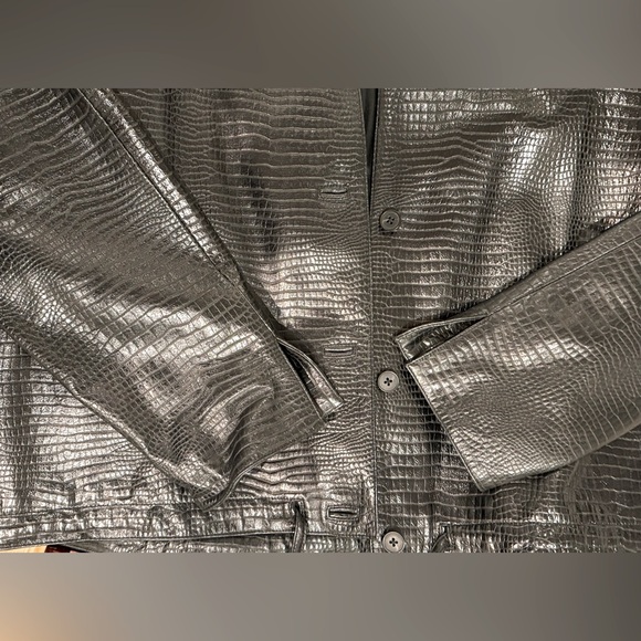 ELEN TRACY Vintage Embossed Leather Jacket - Picture 6 of 6